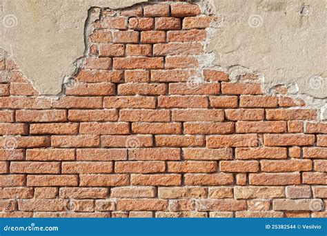 Ancient Brick Wall And Grass Background Royalty Free Stock Image
