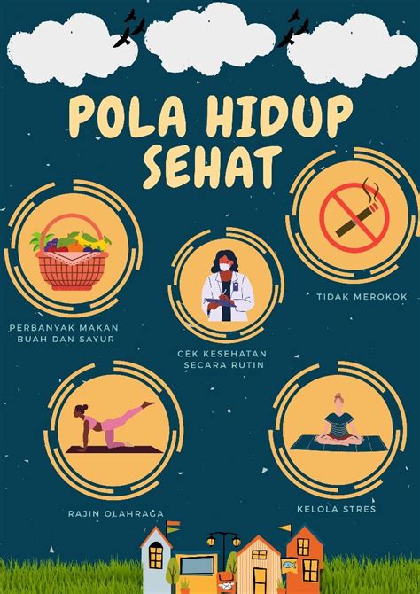 Poster Pola Hidup Sehat Gaya Hidup Ramah Lingkungan Teknologi Informasi Komunikasi Hidup Sehat