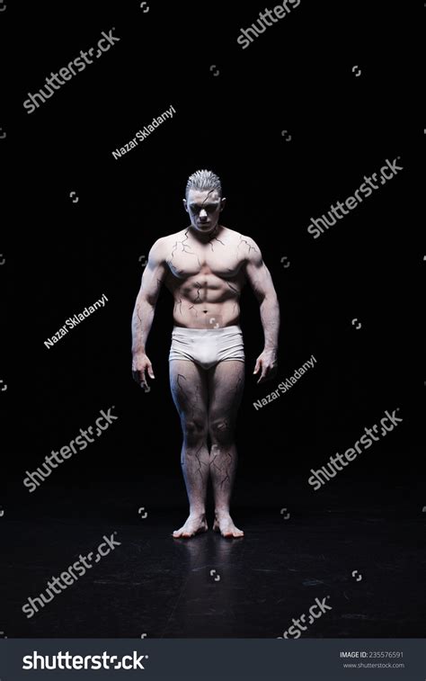 Strong Naked Man Painting Art On Stock Photo 235576591 Shutterstock