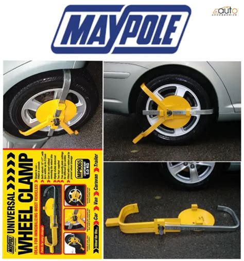 New Maypole Mp9065 Universal Caravan Trailer Wheel Clamp 13 17 £39