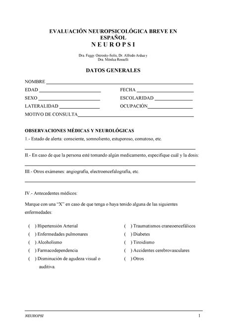 Evaluacion Neuropsicologica Neuropsi Evaluaci N Neuropsicol Gica