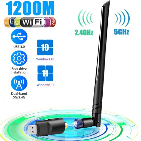 Usb Wifi Adapter Eeekit 1200mbps Dual Band Wireless Network Adapter With High Gain 5dbi Antenna