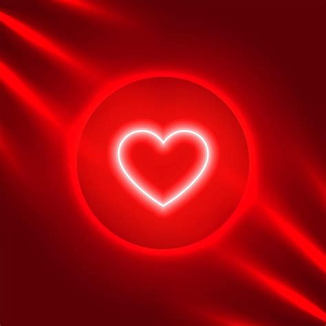 Free Vector Glowing Neon Heart Valentines Day Greeting With Light Effect