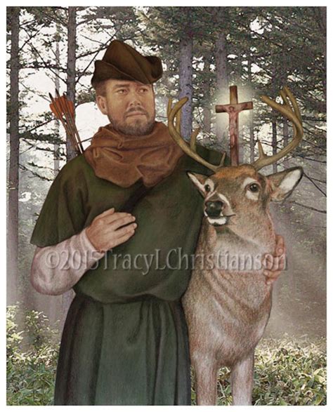 St Hubert Hubertus Art Print Catholic Patron Of Hunters