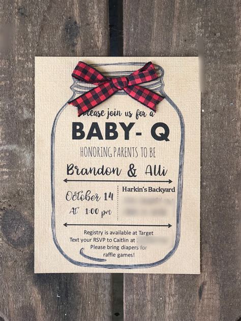 Baby Shower Baby Q Invitations Etsy