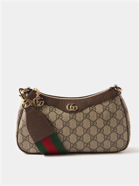 Gucci Ophidia Small Gg Supreme Shoulder Bag In Brown Lyst