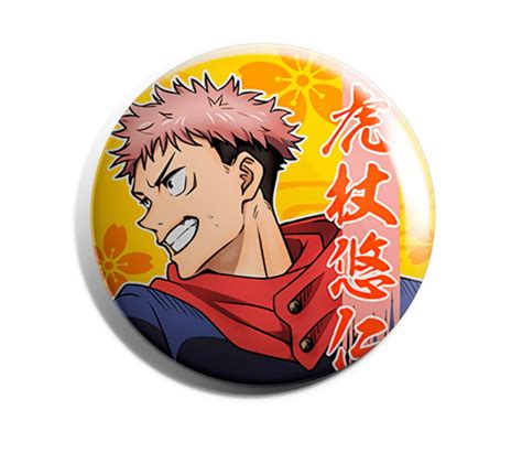 Bottom Jujutsu Kaisen Yuji Itadori Button 3 5 Cm Broche A Elo7