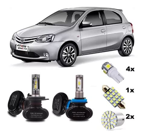 Kit L Mpada Led Toyota Etios Hatch Alta Baixa Milha Completo