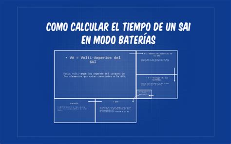 Como calcular el tiempo de un SAI en modo baterías by Cristian Diaz