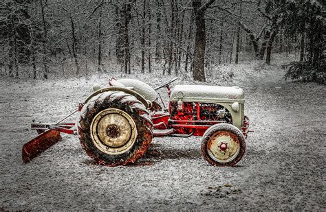 Tractor In The Snow Photograph by Doug Long