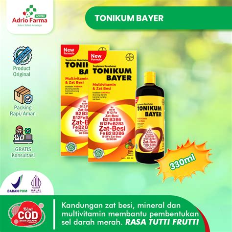 Jual Tonikum Bayer Multivitamin Zat Besi Ml Ml Suplemen