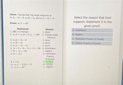 Solved Select The Reason That Best Support Statement 9 And Chegg