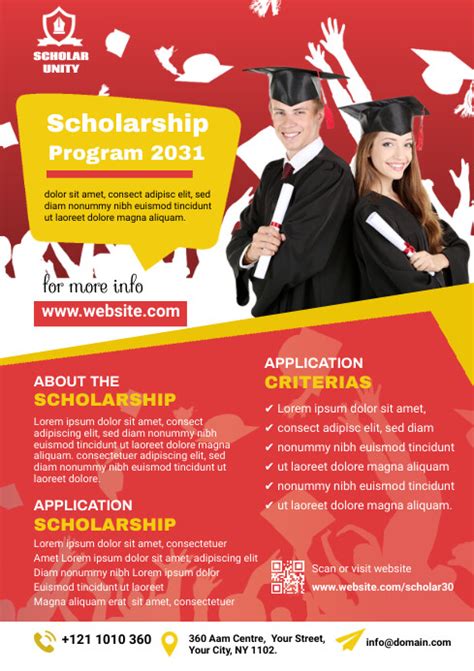 Scholarship Program Flyer Template Postermywall