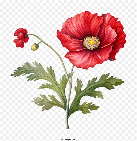 Coquelicot Fleur De Pavot Rouge Illustration Vintage Png Coquelicot