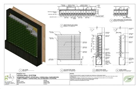 Vertical Garden Construction Details Ideas Green Wall Detail Drawing