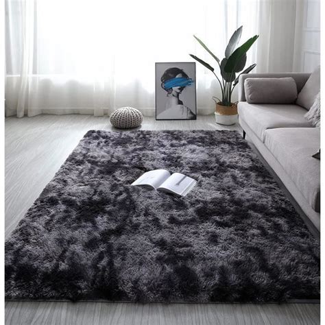 Tapis Salon Shaggy Antidérapant Super Doux Cheveux Longs Tapis Moelleux