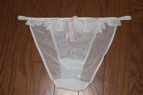S Victoria S Secret String Bikini Cheeky Very Sexy Sheer White Wedding Eye Ebay