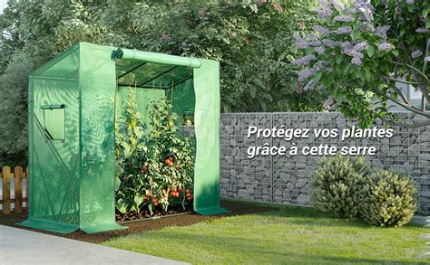 Songmics Serre De Jardin Avec Porte Enroulable Et Fen Tre Pour