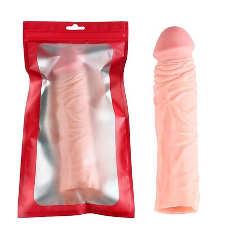 Capa Peniana sem Vibrador em Cyberskin Realística 19 x 3 8cm Bege