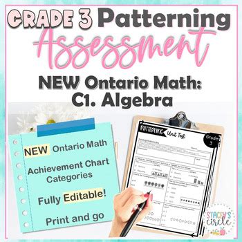 Grade 3 Patterning Ontario Math Assessments Editable By Stacey S Circle