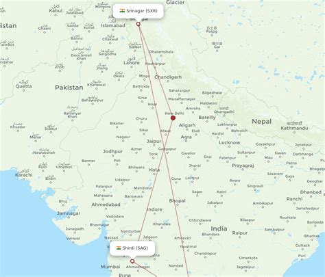 Flights From Shirdi To Srinagar SAG To SXR Flight Routes