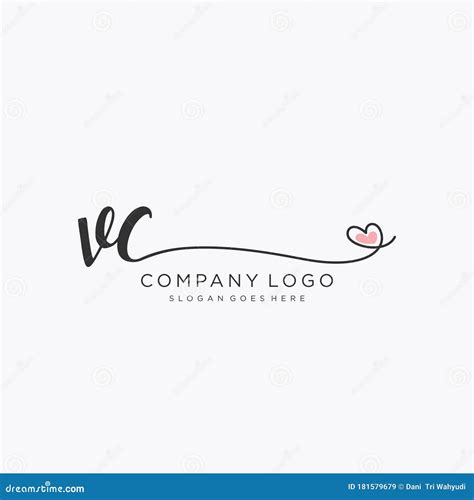 Vc Initial Handwriting Logo Design Stock Vector Illustration Of Gold