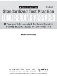 Standardized Test Practice Long Reading Passages Grades 3 4