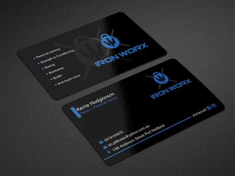 Iron Worx Fit Strong Healthy Business Card Designs For Kh Pt Fitness