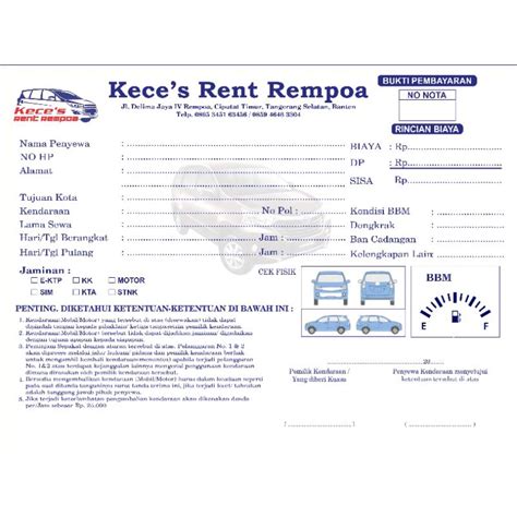 jual nota rentalkuitansi rental plynota rental ply shopee indonesia