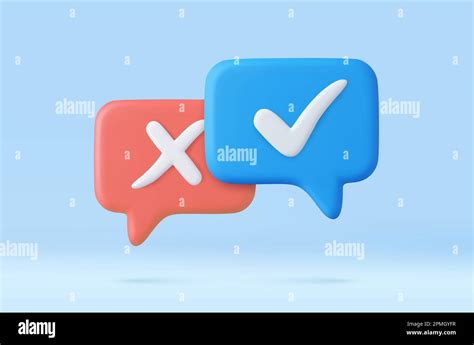 3d Speech Bubble Icons With Check Mark Stock Vector Image And Art Alamy