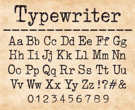 Typewriter Font Type Font American Typewriter Font Old Typewriter Font ...