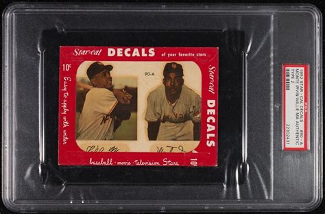 Star Cal Decals Type Monte Irvin Willie Mays A Psa Auth