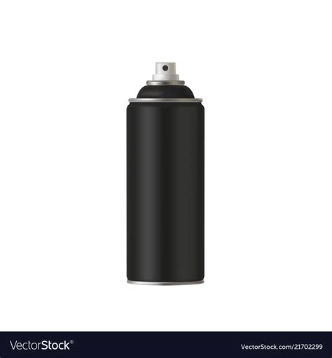 Black Paint Aerosol Spray Metal Bottle Can Vector Image