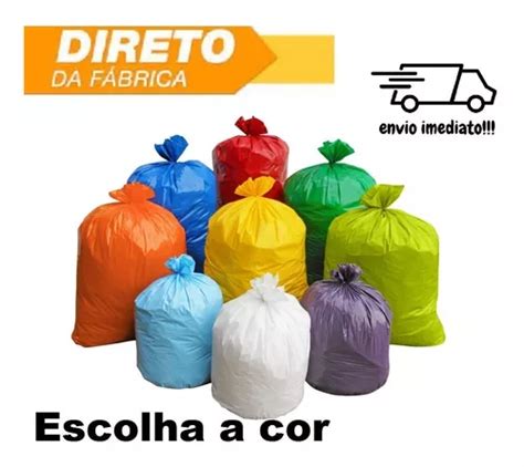 Kit Saco De Lixo Colorido 60l Litros 4 Cores 50 Cada Cor Entrega grátis