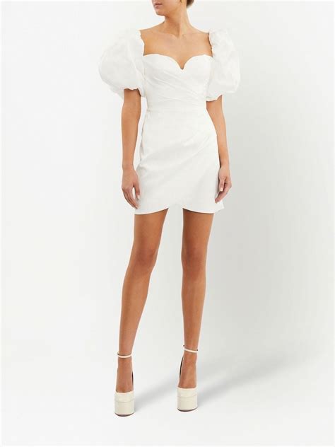 Rebecca Vallance Chene Puff Sleeved Mini Dress White Farfetch Uk