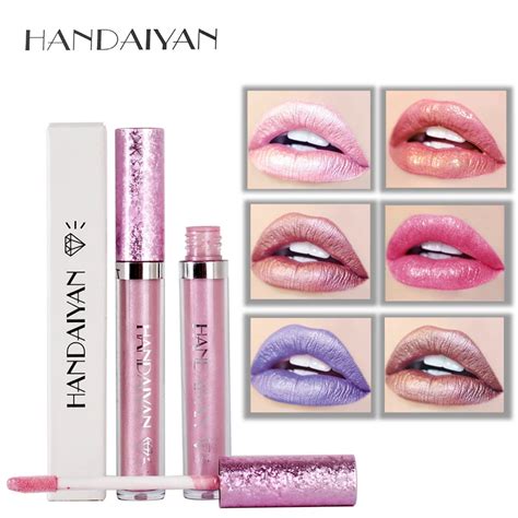 Handaiyan Colors Lip Gloss Diamond Shimmer Metallic Color Liquid