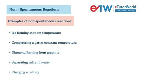 Spontaneous and Non-Spontaneous Processes