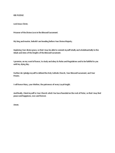 Knights Pledge Pdf