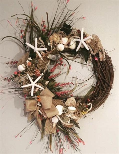 Beach Wreath Shell Wreath Starfish Wreath Beachy Nautical - Etsy ...