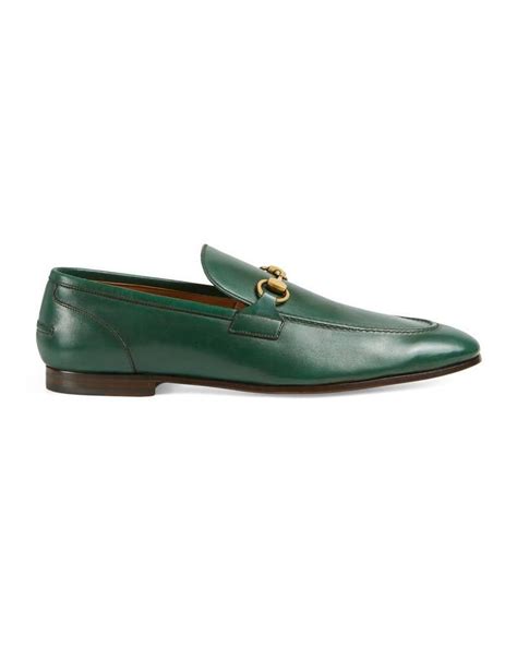 Gucci Jordaan Leather Loafer In Green For Men Lyst