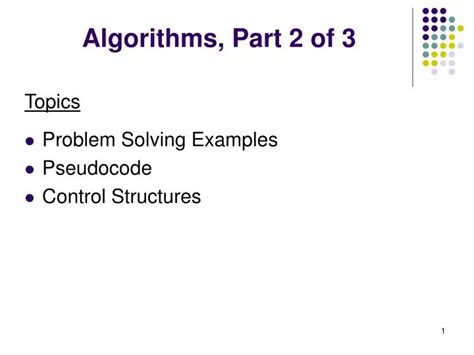 Ppt Algorithms Part 2 Of 3 Powerpoint Presentation Free Download