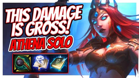 Full Damage Athena Is Absolutely Gross Smite Athena Solo Youtube