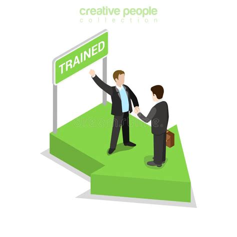 Business Training Education Trainer Class Flat D Web Isometric Stock