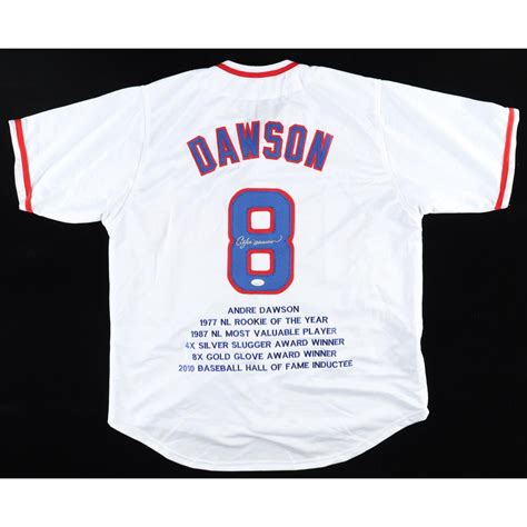 Andre Dawson Signed Career Highlight Stat Jersey Jsa Pristine Auction