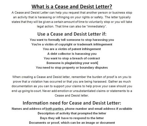 Cease And Desist From Trespassing Letter Template Ms Word Docx Digital Download File