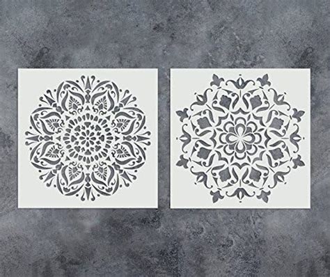 GSS Designs Pack Of 2 Mandala Stencils Set 12x12 Inch Painting For