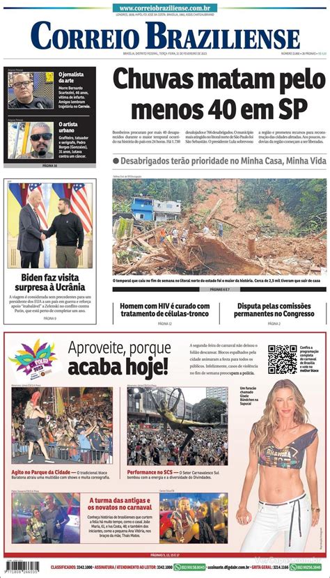 Capa Correio Braziliense Edi O S Bado De Abril De