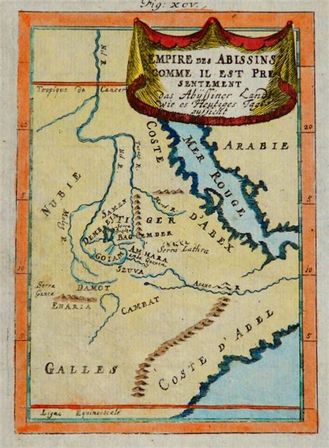 1686 Ancient map of THE ETHIOPIAN EMPIRE. Abyssinia. Nile