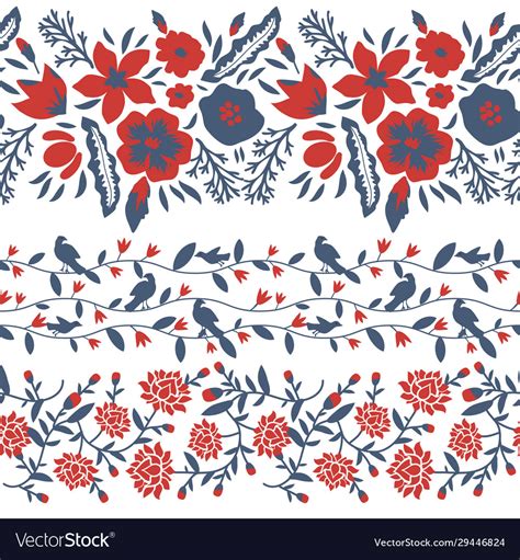 Seamless Floral Border Royalty Free Vector Image