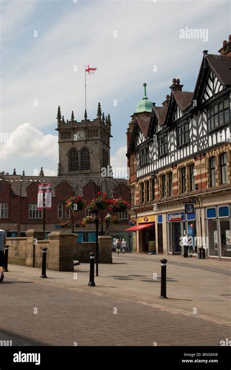 Wigan Town Center and Parish Church Stock Photo - Alamy